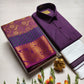 Couple's Combo Dhoti Shirt With Embossed Silk Saree