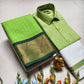 Couple's Combo Dhoti Shirt With Embossed Silk Saree