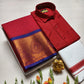 Couple's Combo Dhoti Shirt With Embossed Silk Saree