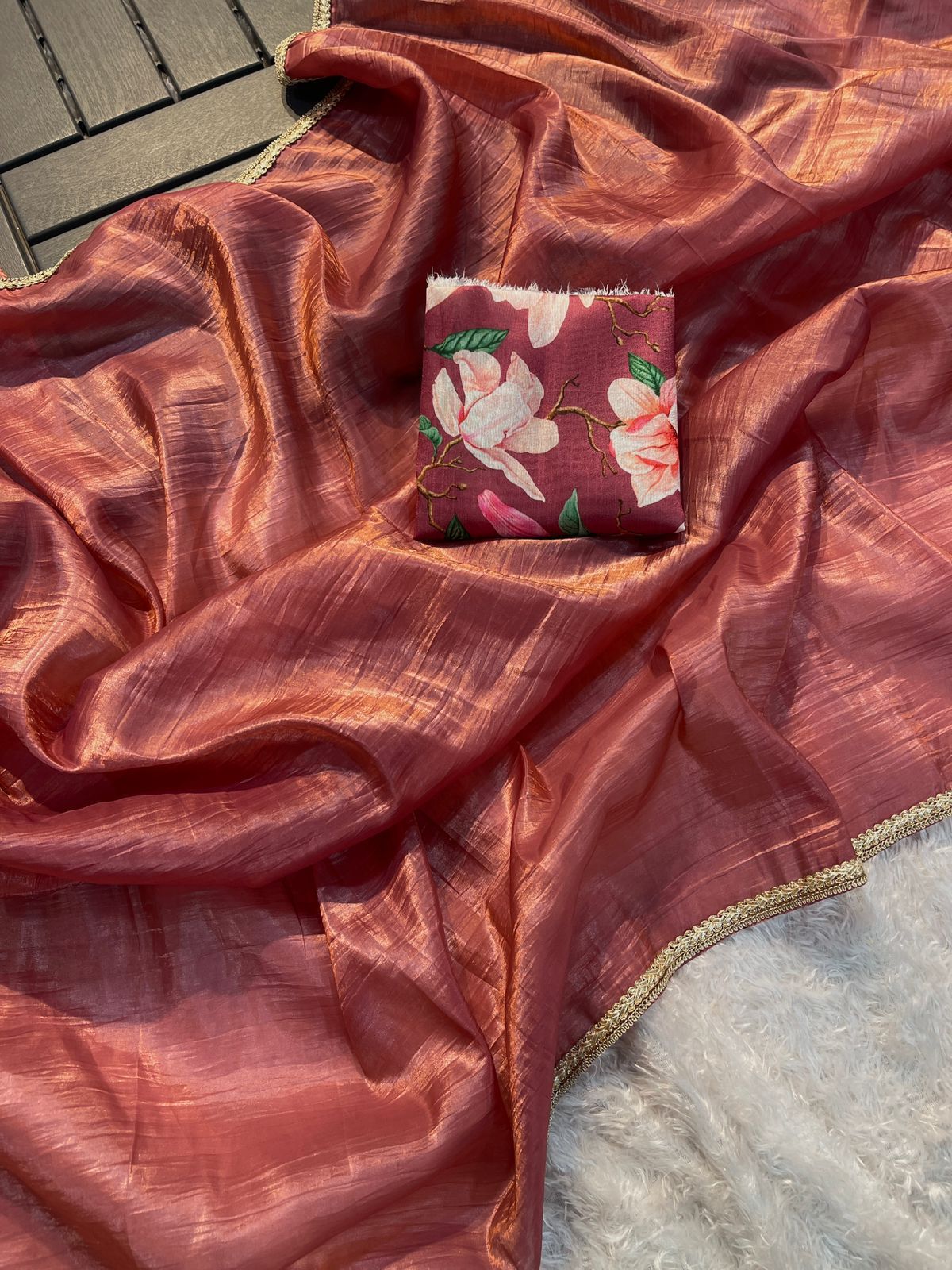 Crush tissue soft saree