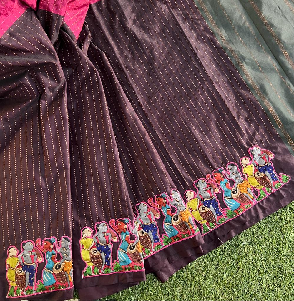 Customised half and half soft and silky aarani silk saree