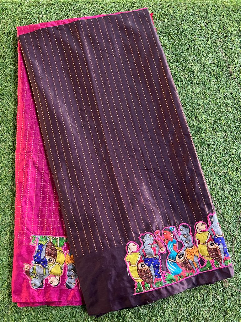 Customised half and half soft and silky aarani silk saree