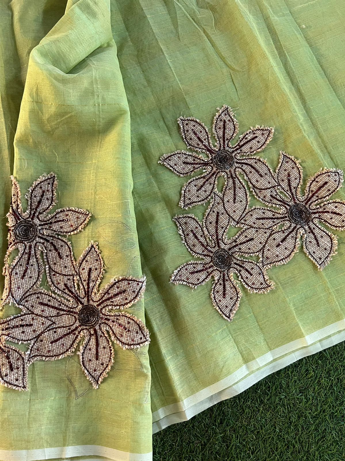 Customized kora cotton saree