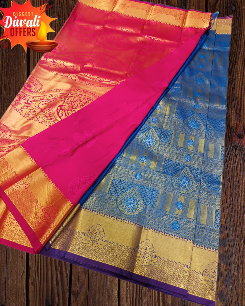 Pure Dharmavaram Paithani Silk Sarees with Exquisite Unstitched Blouse