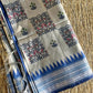 Digital kalamkari printed matka tussar silk saree