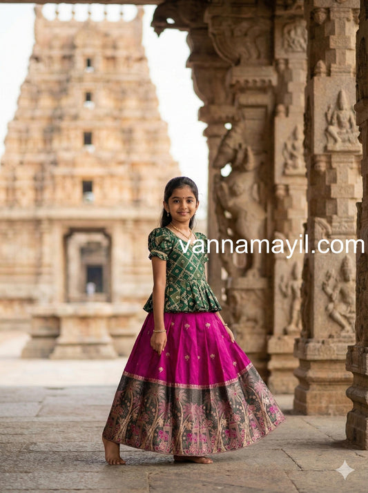 Dola Silk kids Skirt and Top