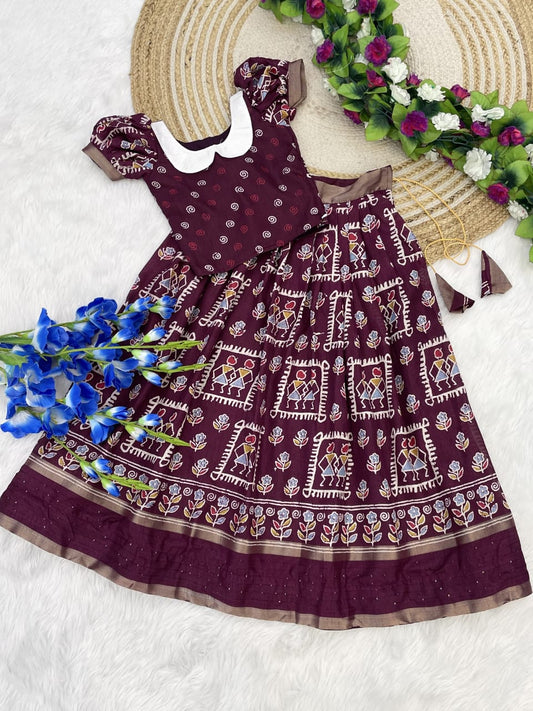 Dola Silk Printed Kids Paavadai Sattai