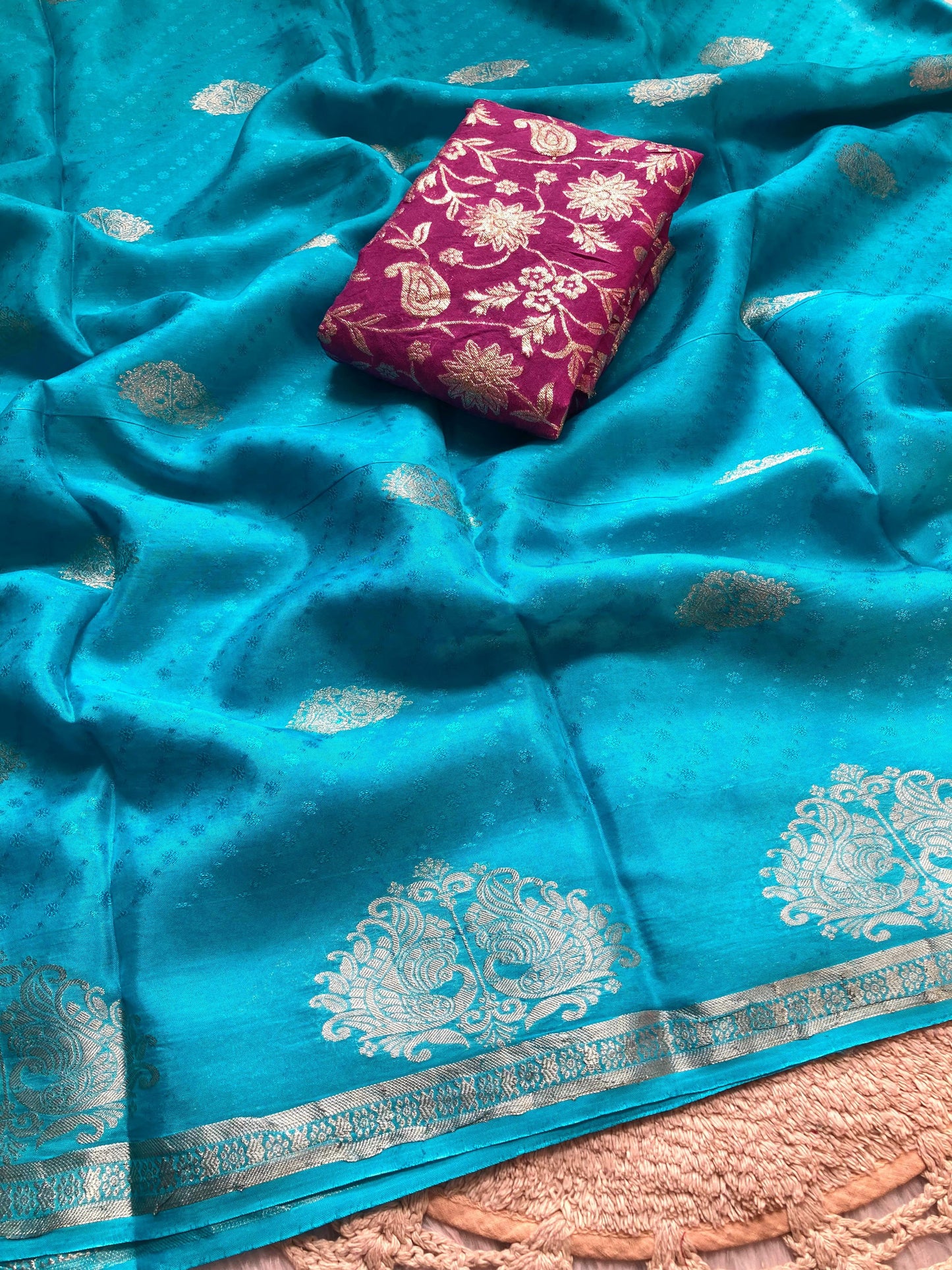 Crepe dola silk saree