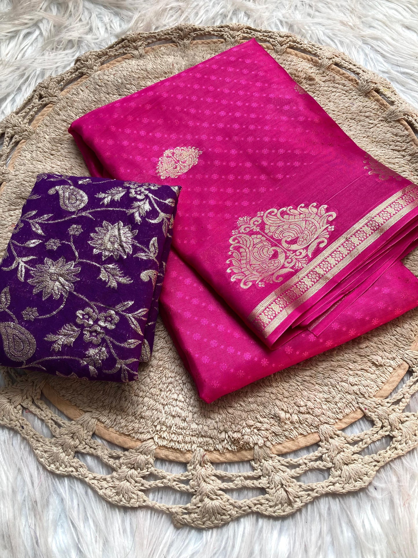 Crepe dola silk saree