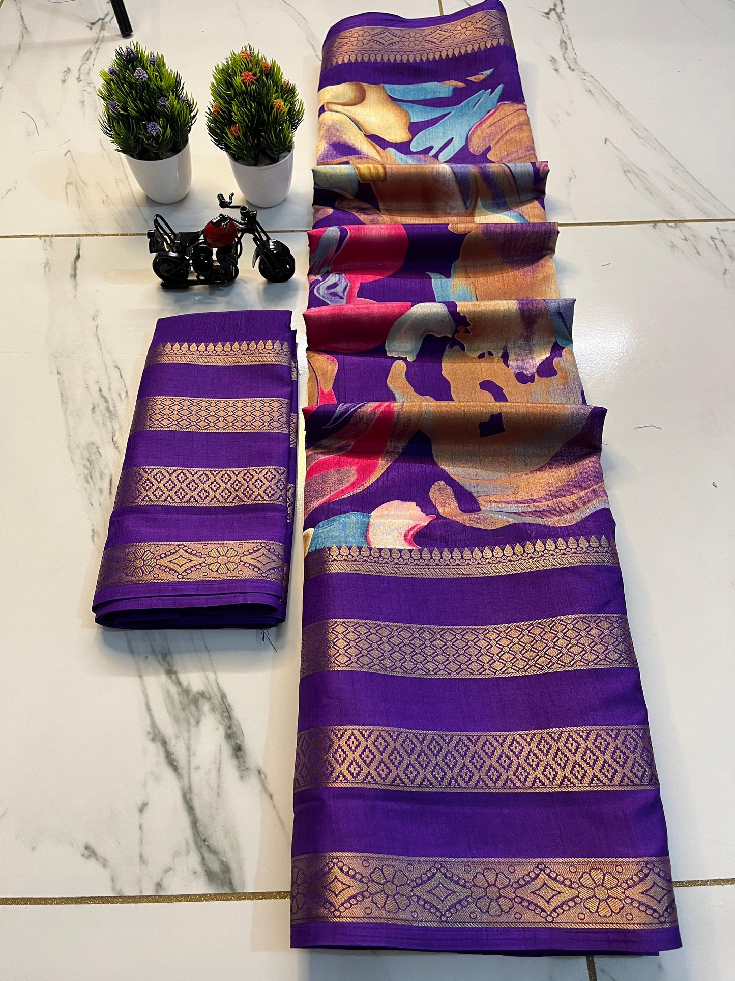 Dola silk saree with jacquard border