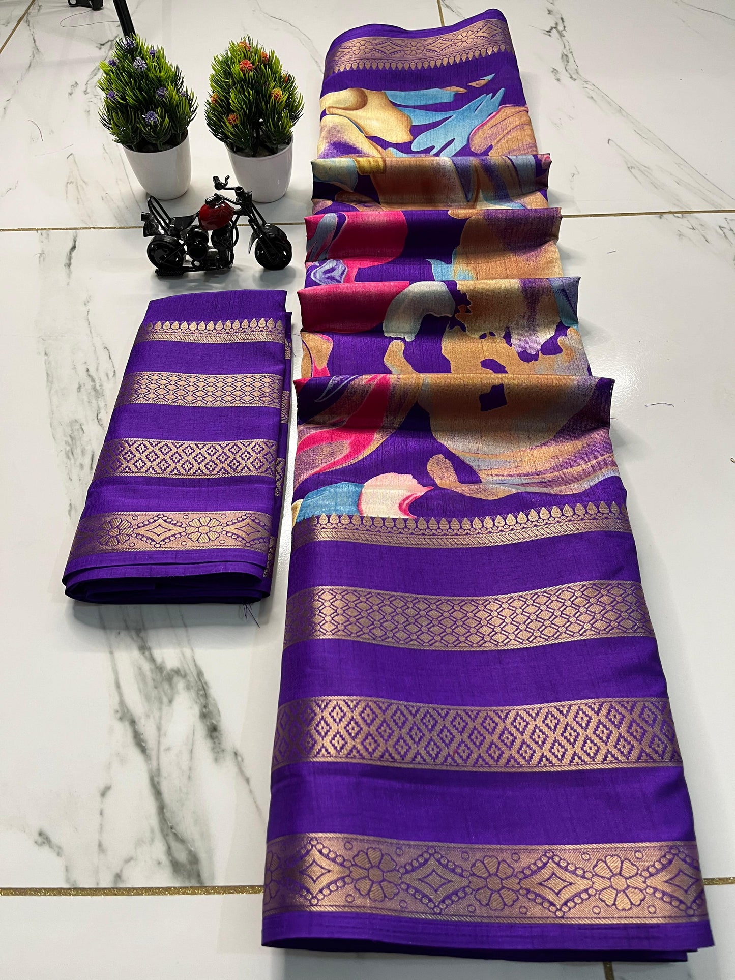 Dola silk saree with jacquard border