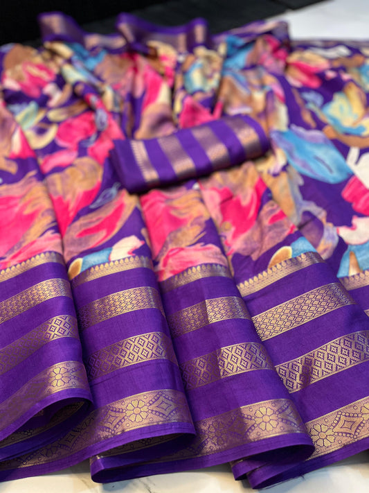 Dola silk saree with jacquard border