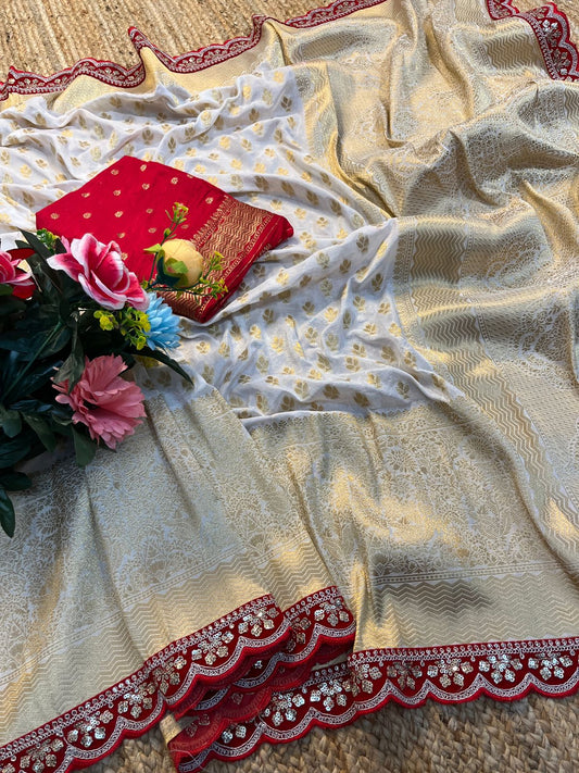 Durga Pooja Special Khadi Silk Weaving Saree