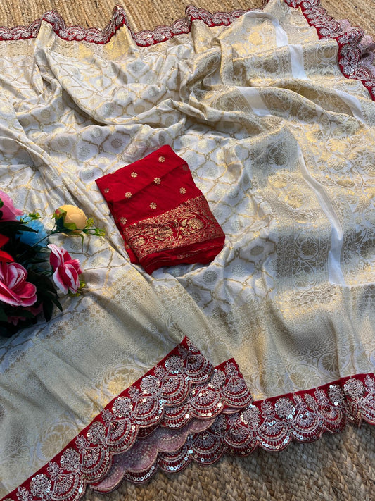 Durga Pooja Special Khadi Silk Weaving Saree