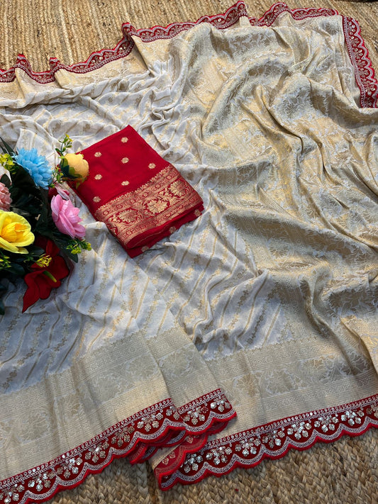 Durga Pooja Special Khadi Silk Weaving Saree