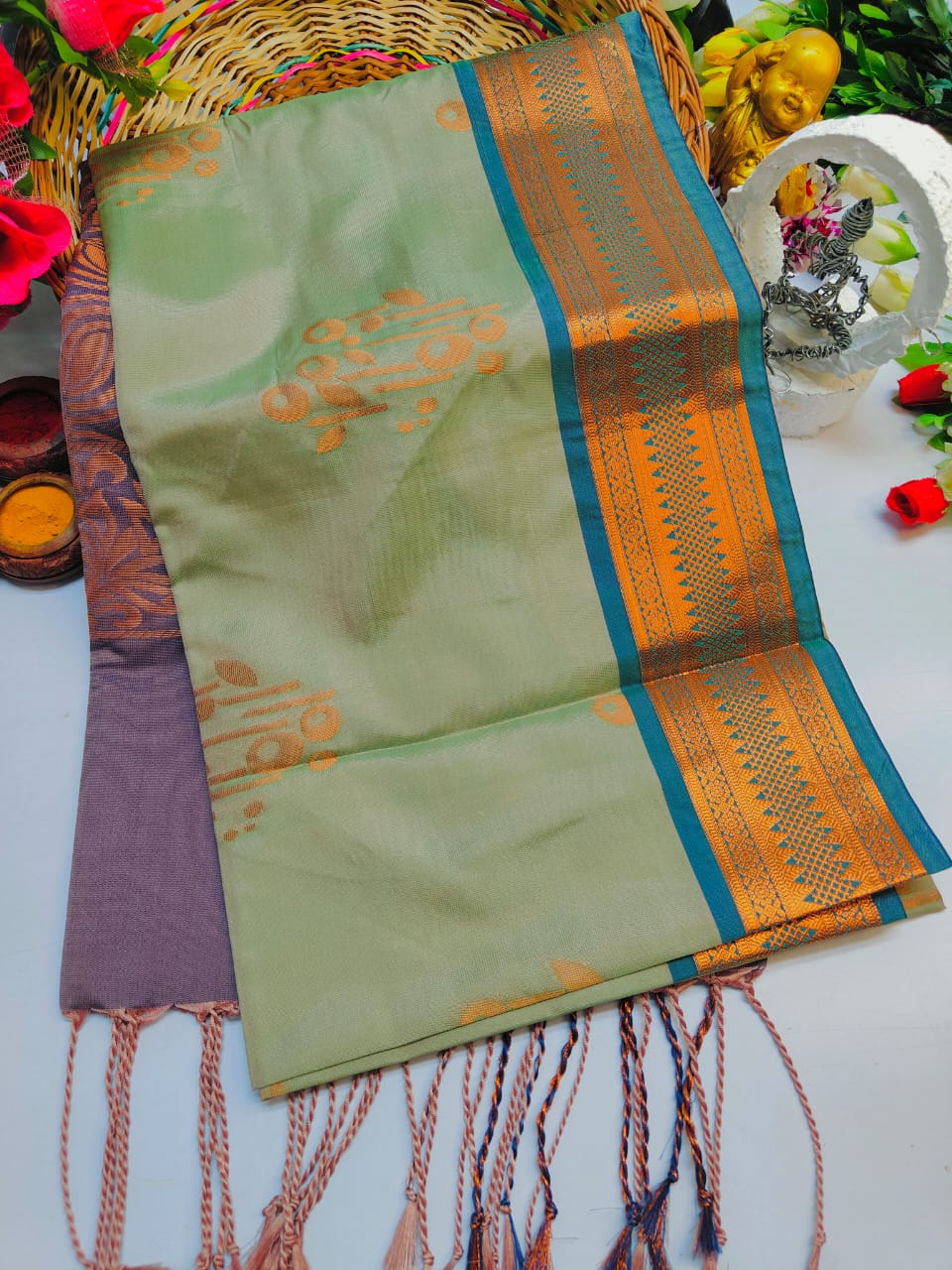 Elampillai Semi Soft Silk Saree With Beautiful Border