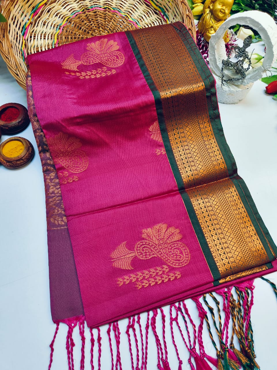 Elampillai Semi Soft Silk Saree With Beautiful Border