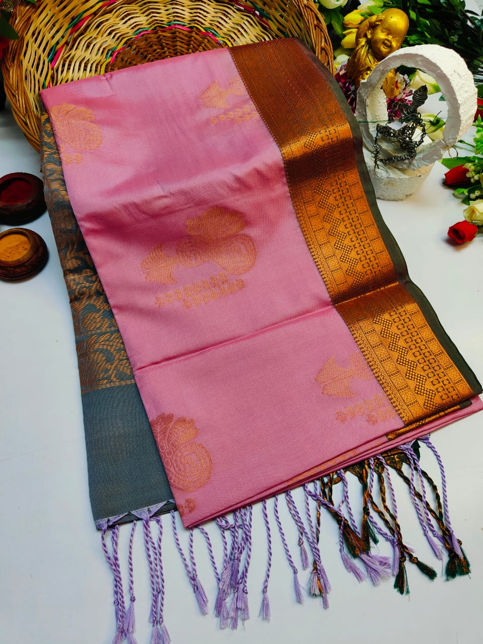 Elampillai Semi Soft Silk Saree With Beautiful Border