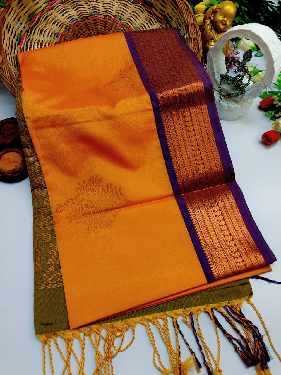 Elampillai Semi Soft Silk Saree With Beautiful Border