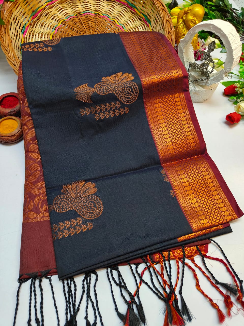 Elampillai Semi Soft Silk Saree With Beautiful Border