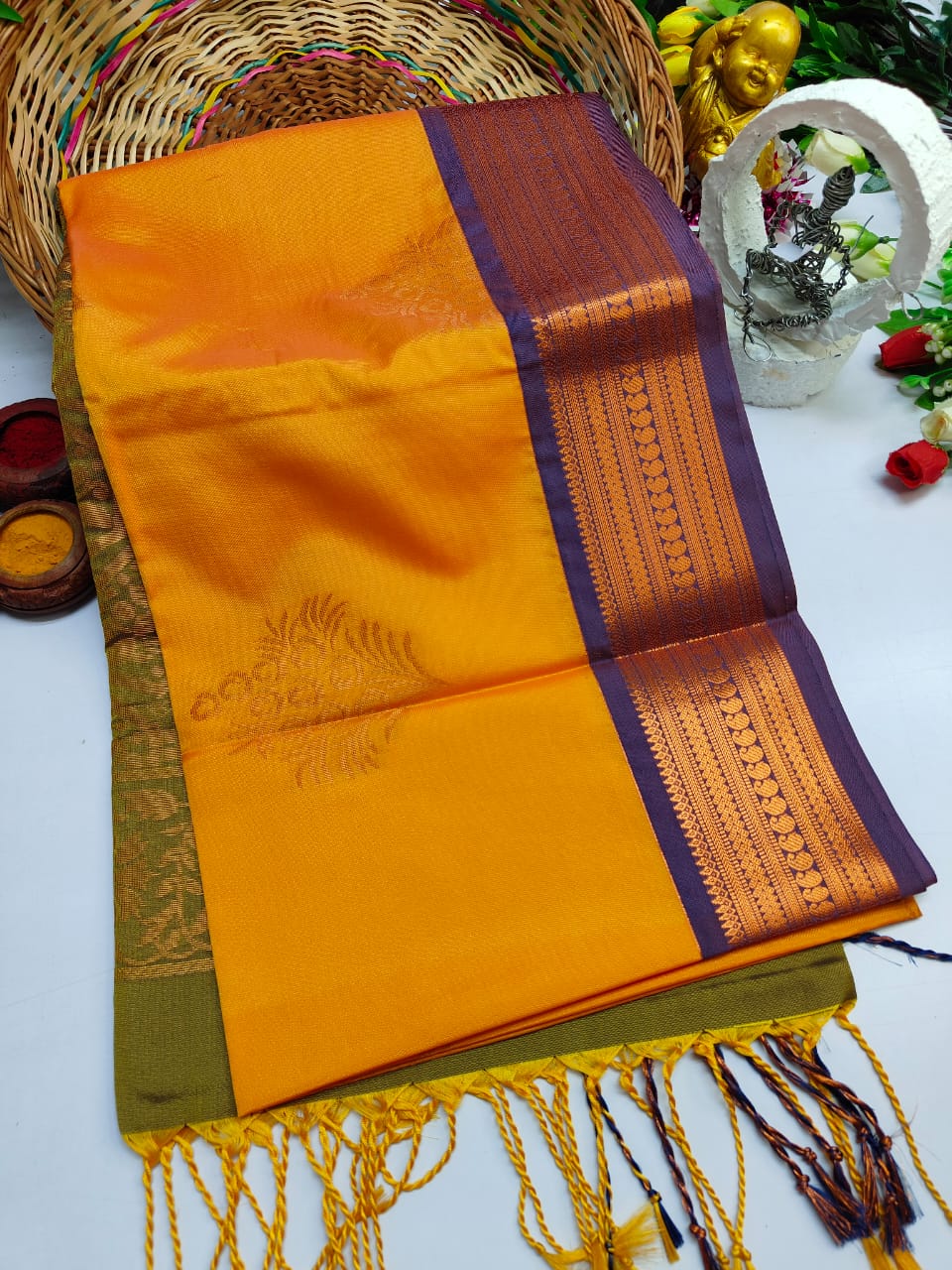 Elampillai Semi Soft Silk Saree With Beautiful Border