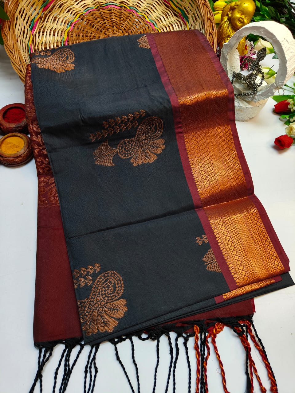 Elampillai Semi Soft Silk Saree With Beautiful Border