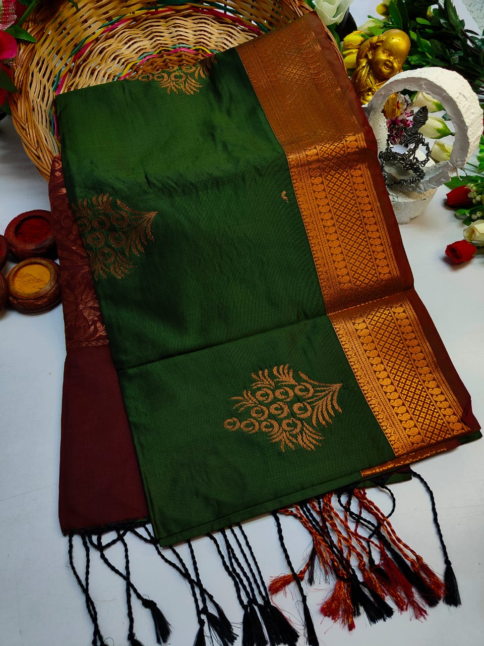 Elampillai Semi Soft Silk Saree With Beautiful Border