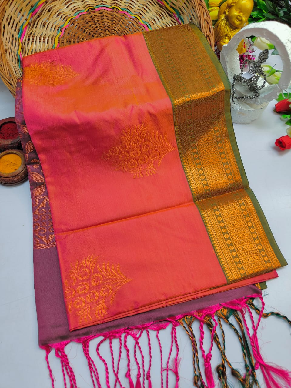 Elampillai Semi Soft Silk Saree With Beautiful Border