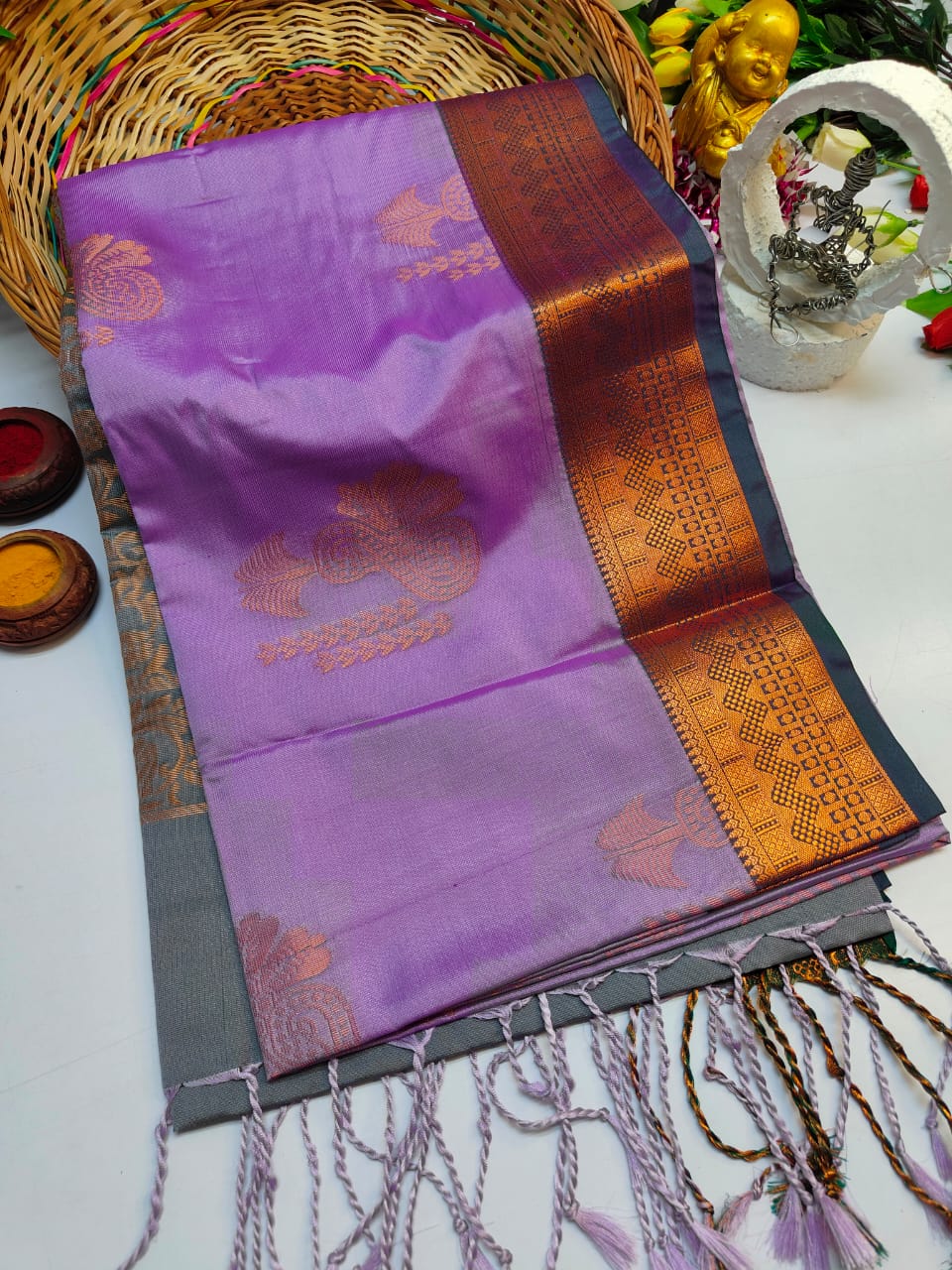 Elampillai Semi Soft Silk Saree With Beautiful Border