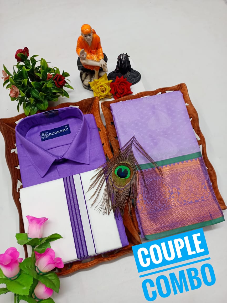 Embossed Silk Couple Combo Set