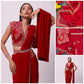 Embroidery cording work ready to wear saree
