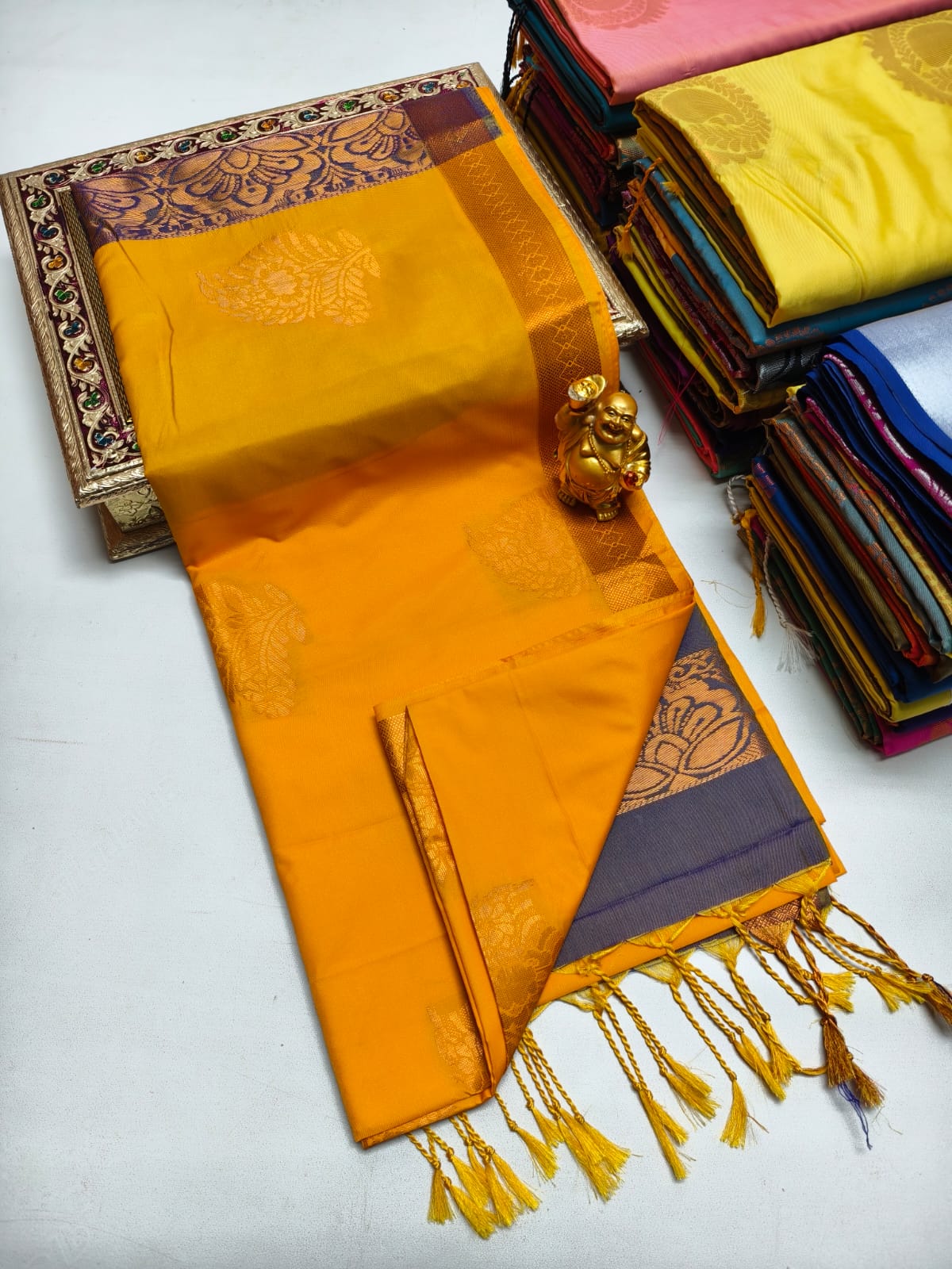 Fancy Soft Silk Borderless Saree