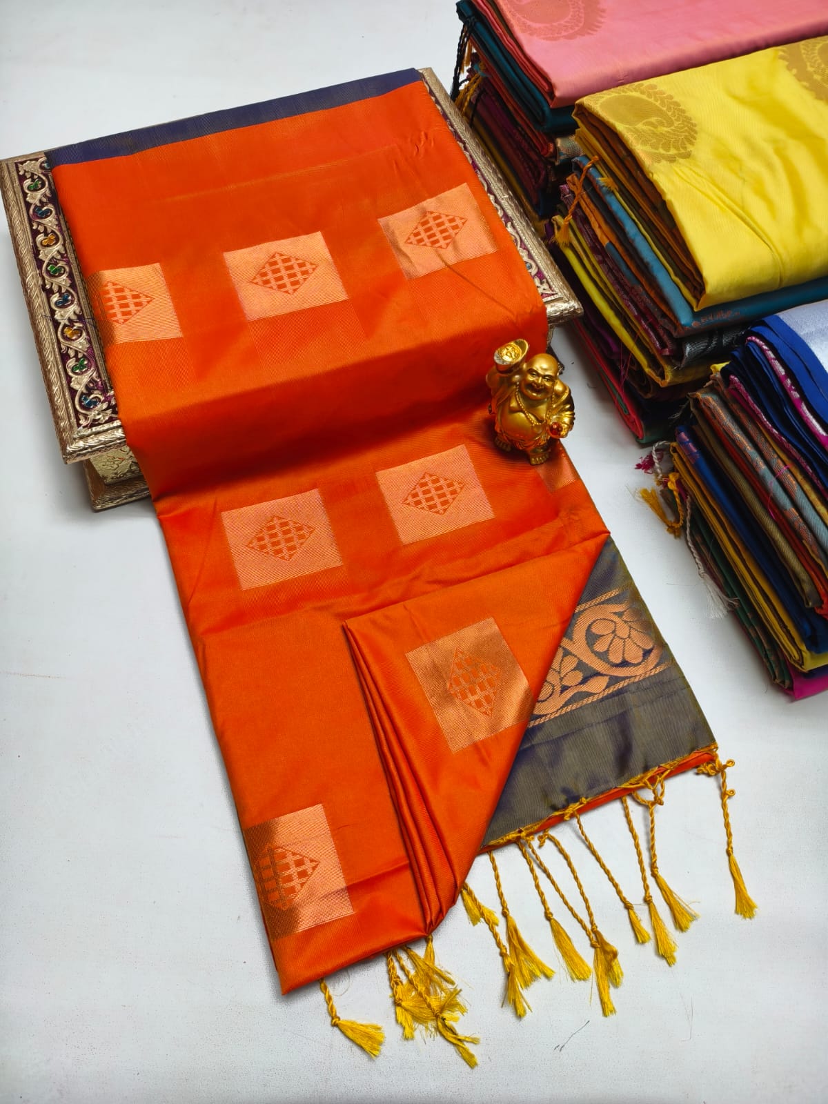 Fancy Soft Silk Borderless Saree