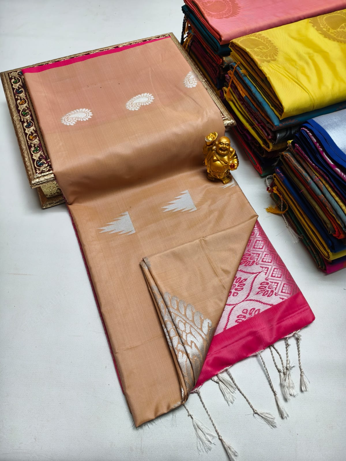 Fancy Soft Silk Borderless Saree