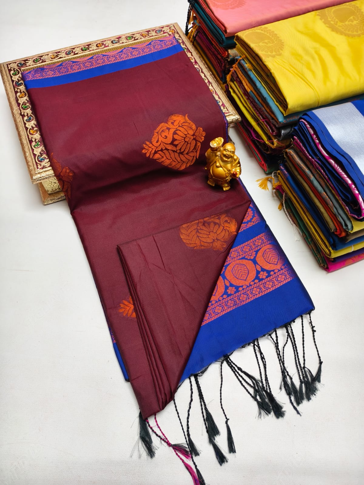 Fancy Soft Silk Borderless Saree