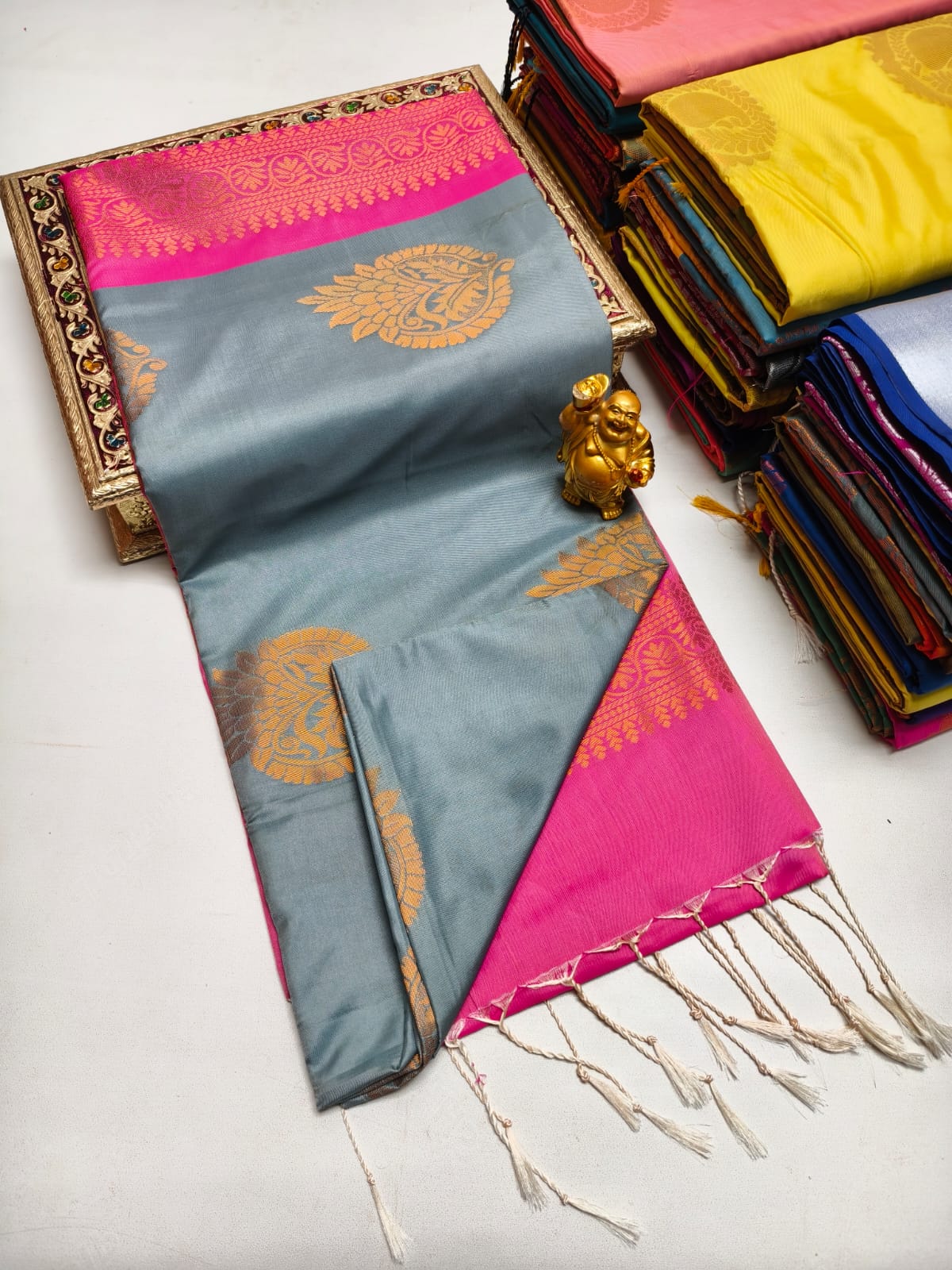 Fancy Soft Silk Borderless Saree