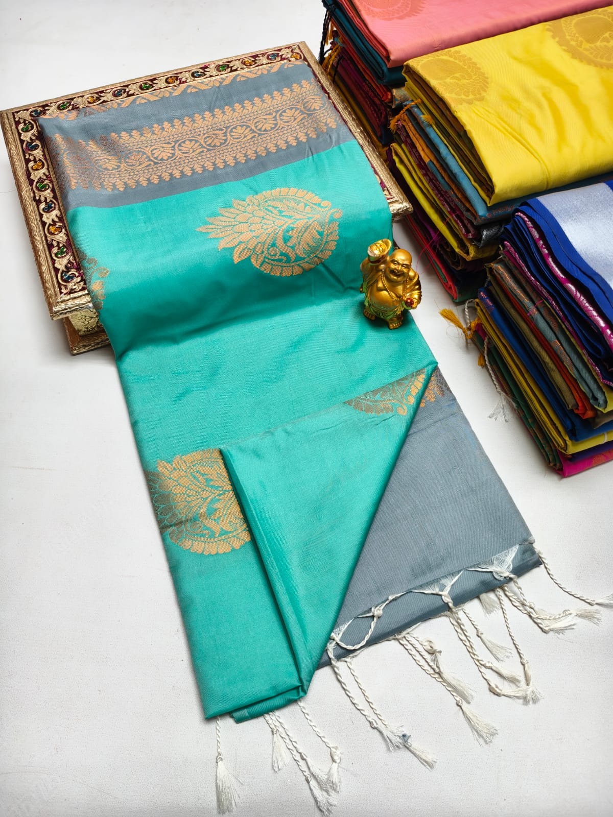 Fancy Soft Silk Borderless Saree