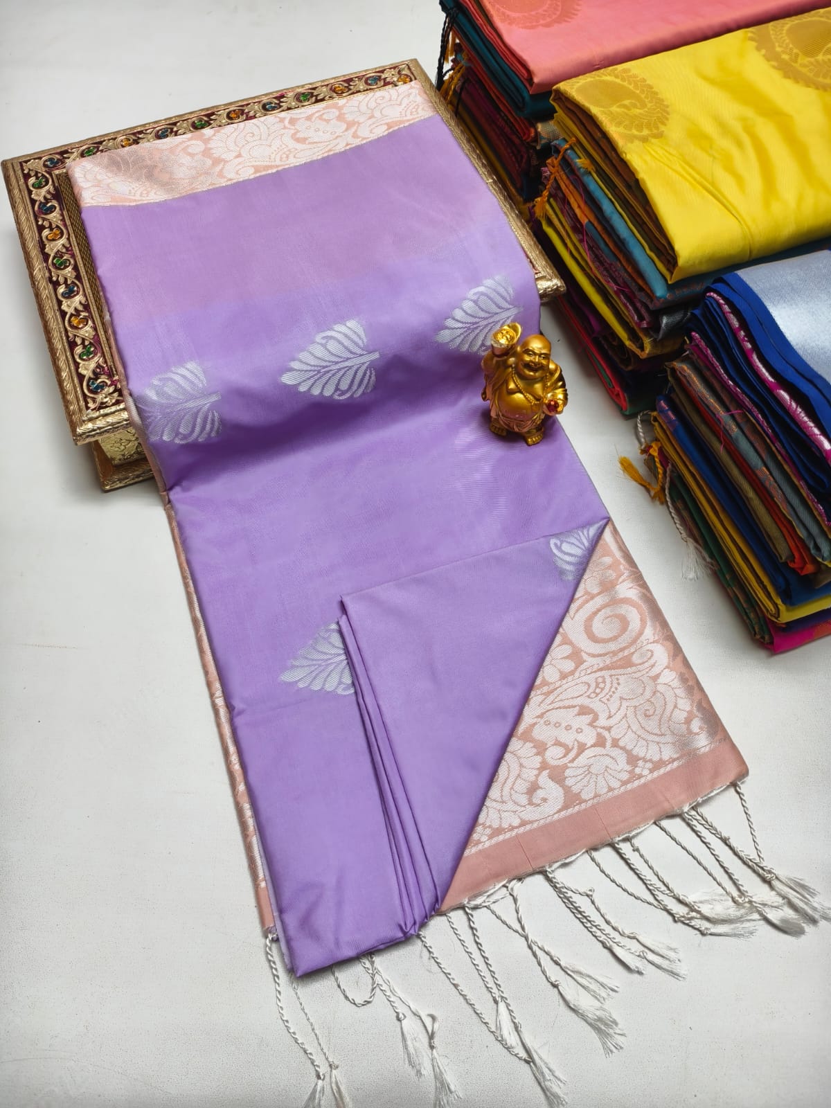 Fancy Soft Silk Borderless Saree