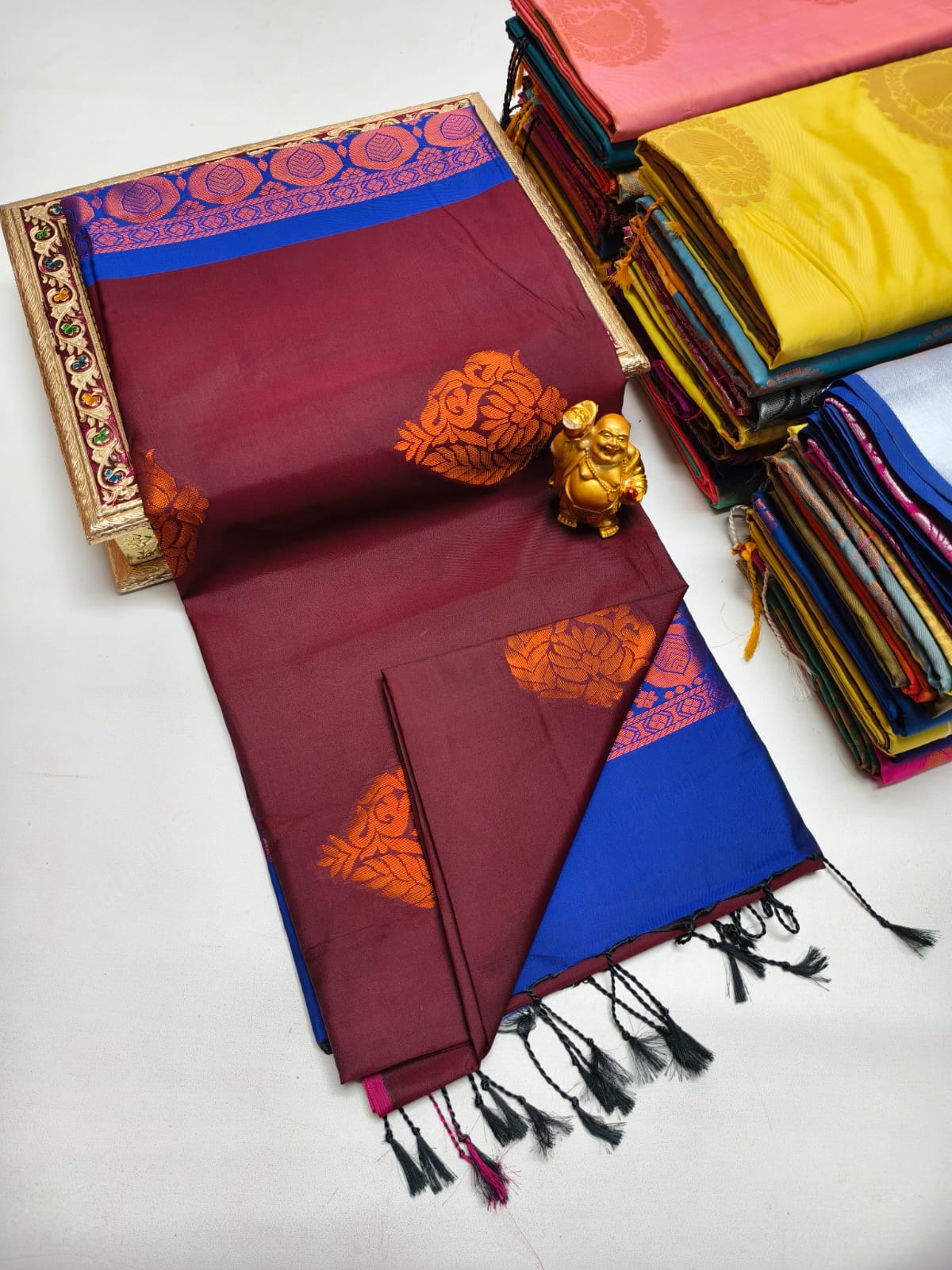 Fancy Soft Silk Borderless Saree