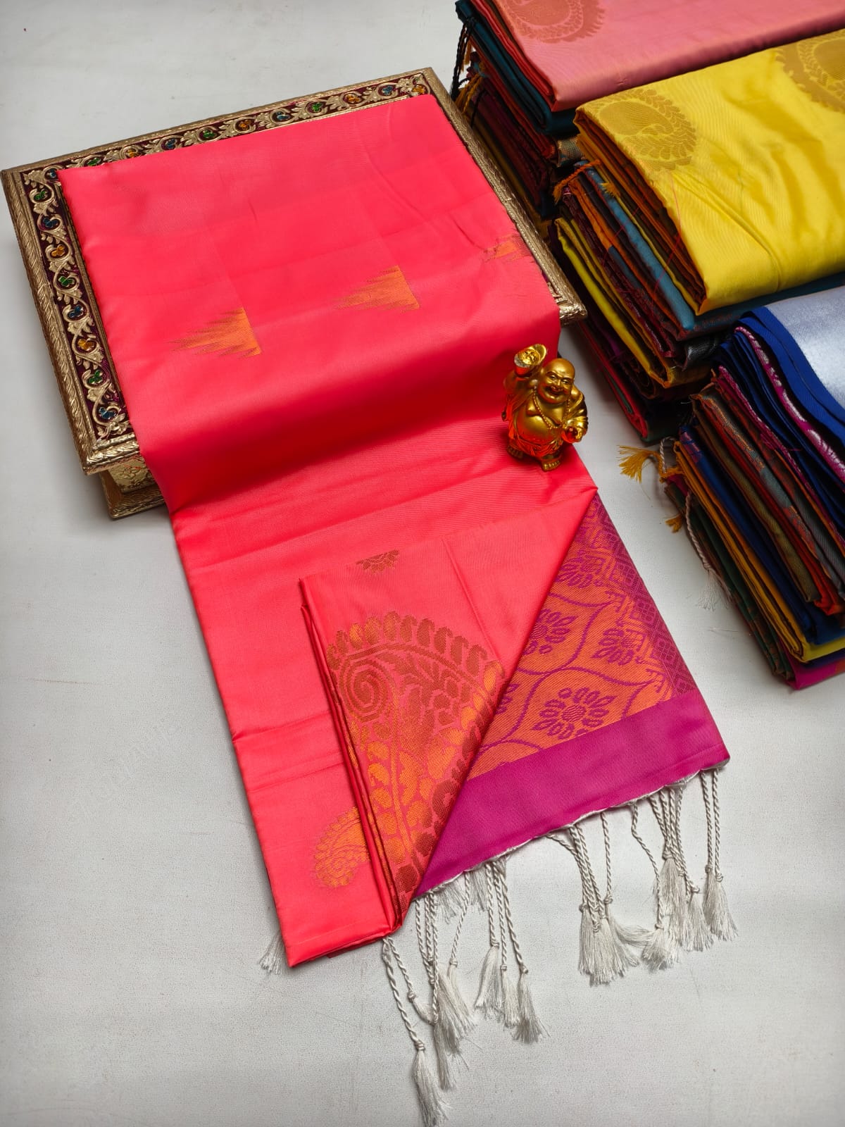 Fancy Soft Silk Borderless Saree