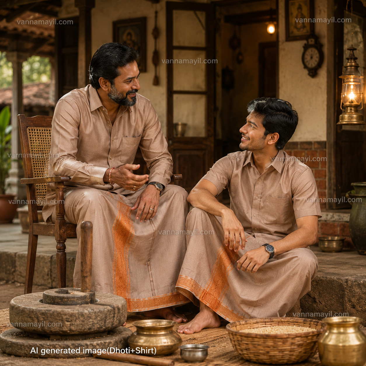 Father & Son Dhoti Shirt Combo