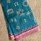 Flowy printed matkha tussar silk saree