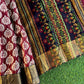 Hand woven zari lines soft bhagalpuri cotton silk saree