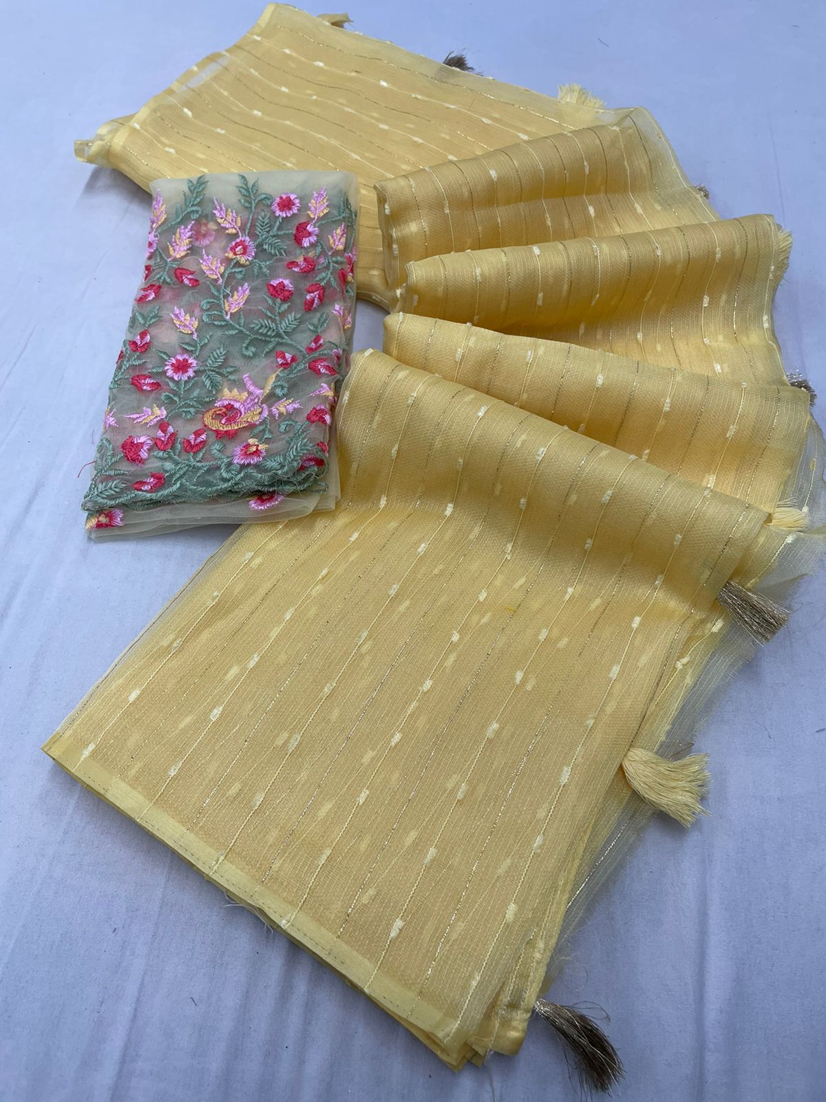 Jute squence saree