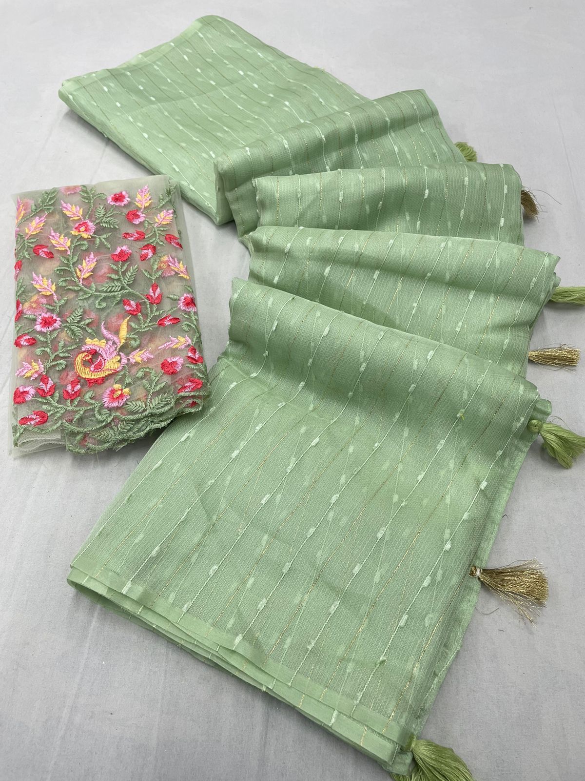 Jute squence saree