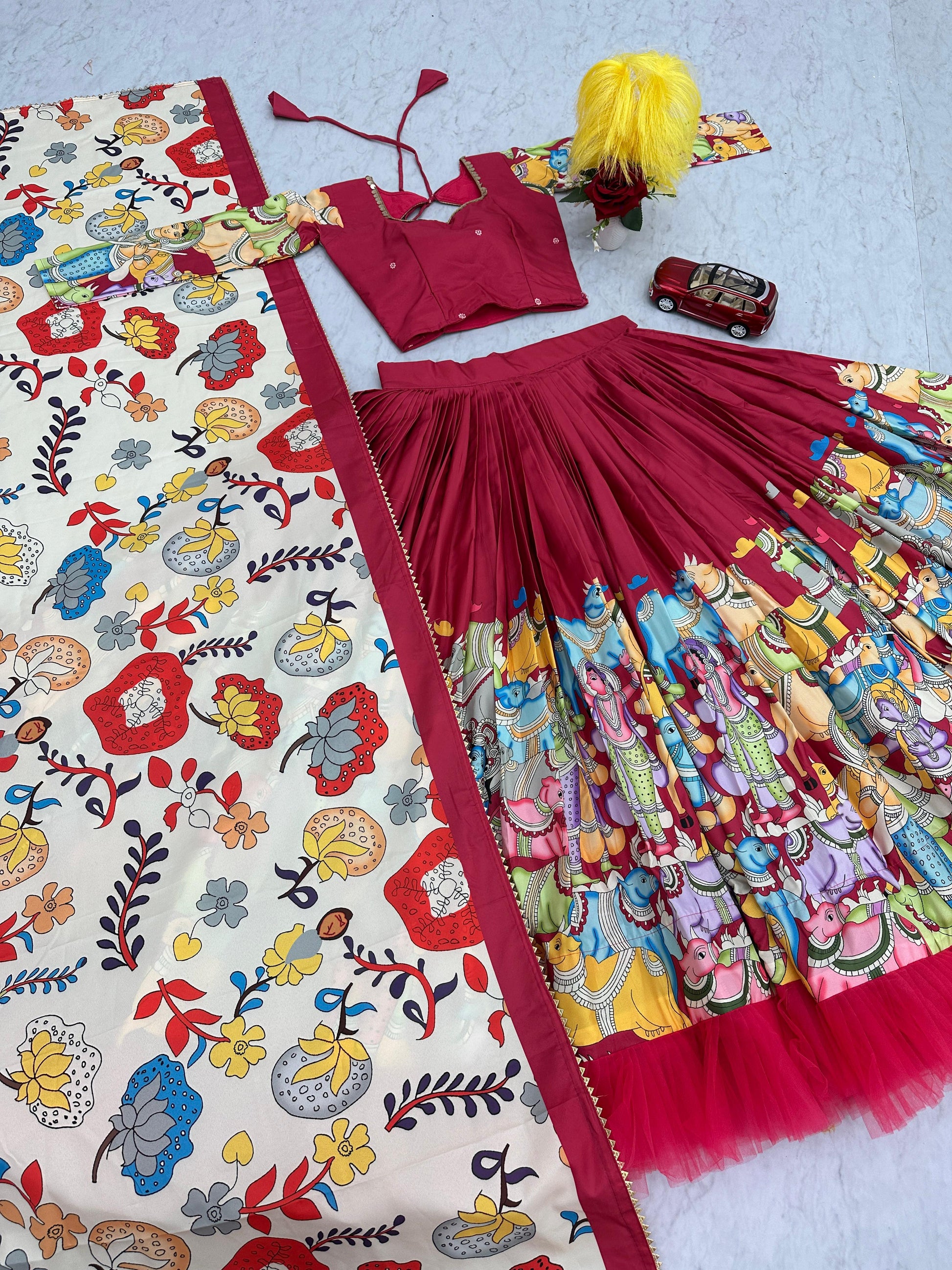 Kalamkari Printed Lehenga Choli