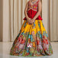 Kalamkari Style Printed & Embroidered Work Stitched Kids Skirt and Top