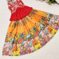 Kalamkari Style Printed & Embroidered Work Stitched Kids Skirt and Top