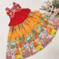 Kalamkari Style Printed & Embroidered Work Stitched Kids Skirt and Top