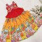 Kalamkari Style Printed & Embroidered Work Stitched Kids Skirt and Top